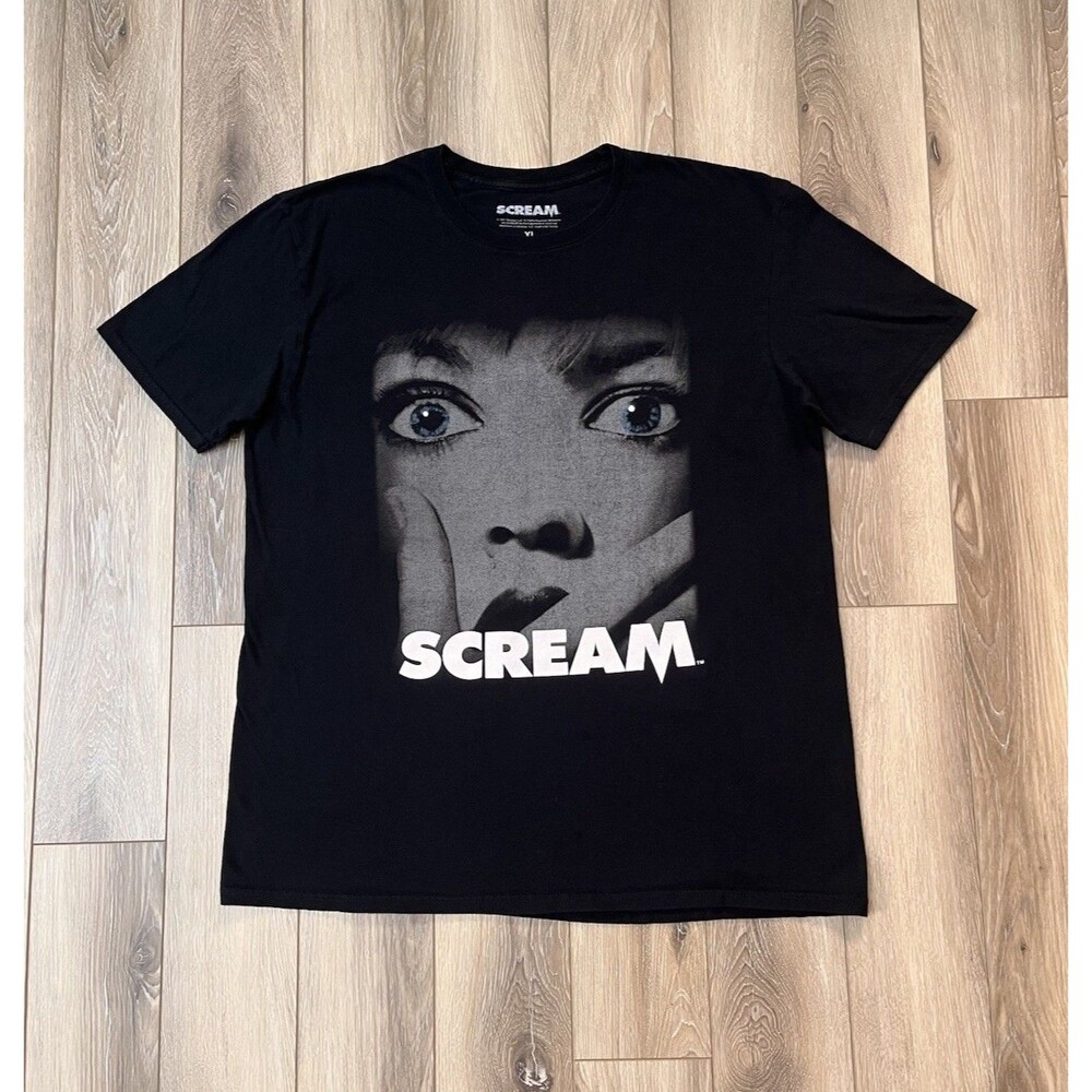 Scream Short Sleeve Tee Movie Poster Wes Craven Horror 90's Mens Halloween Sz XL